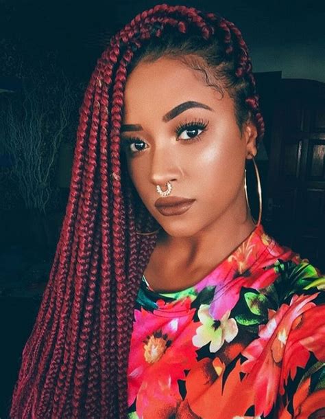 red box braids hairstyles|Red box braids